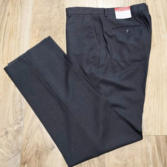 New Bocaccio Uomo Dress Pants 36 Mens Gray Flat Front Unhemmed Paris Trousers - Picture 1 of 11